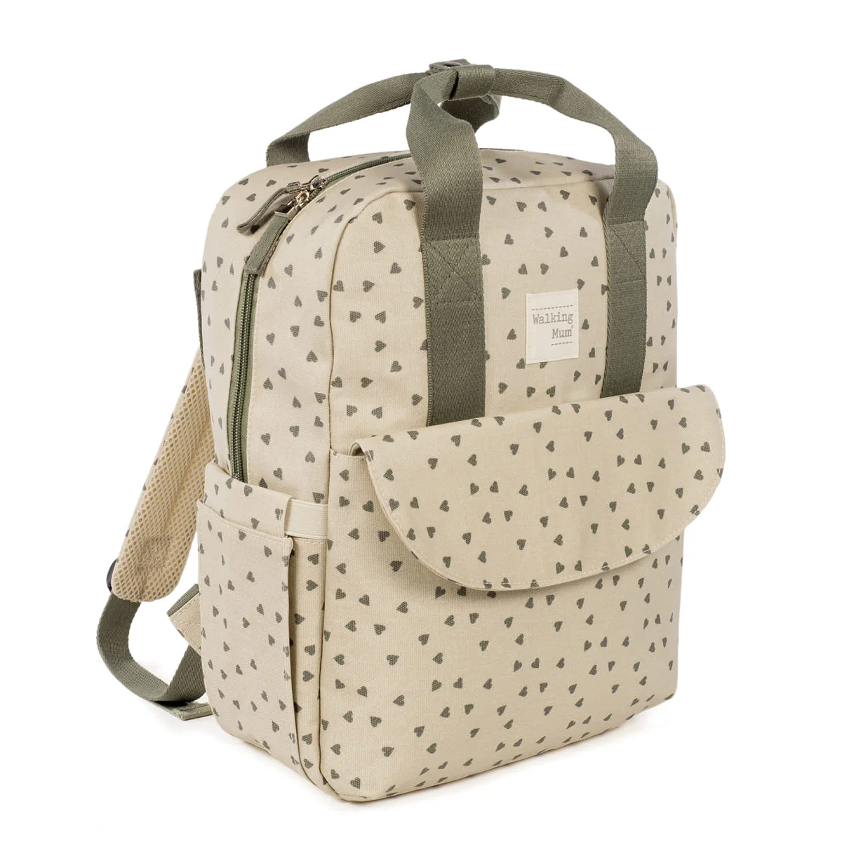 Walking Mum Mochila Poppy Hearts Musgo