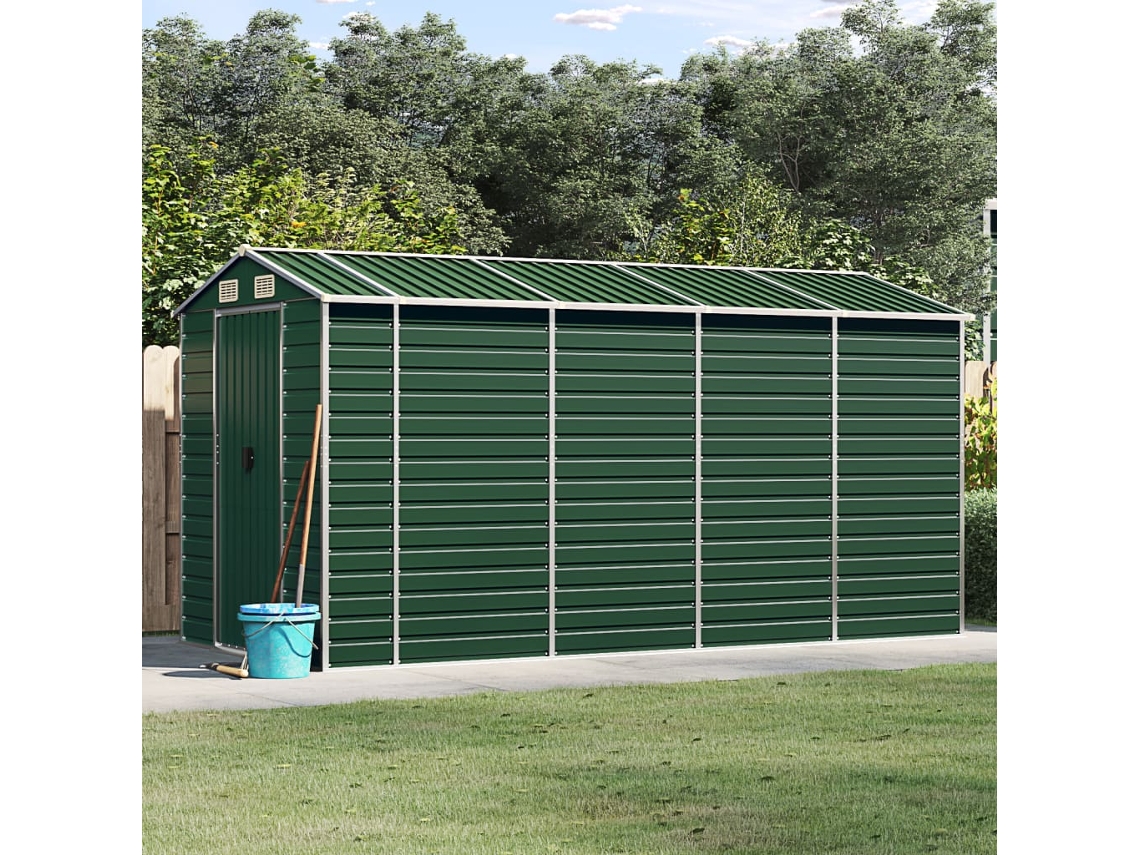 Abrigo VIDAXL Verde Aço (191x385x198 cm)