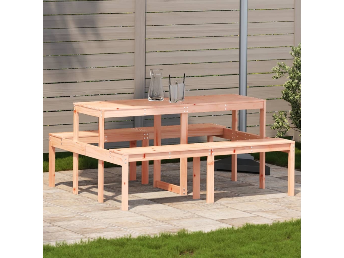Mesa de Piquenique VIDAXL Madeira de Douglas Maciça 160 X 134 X 75 Cm