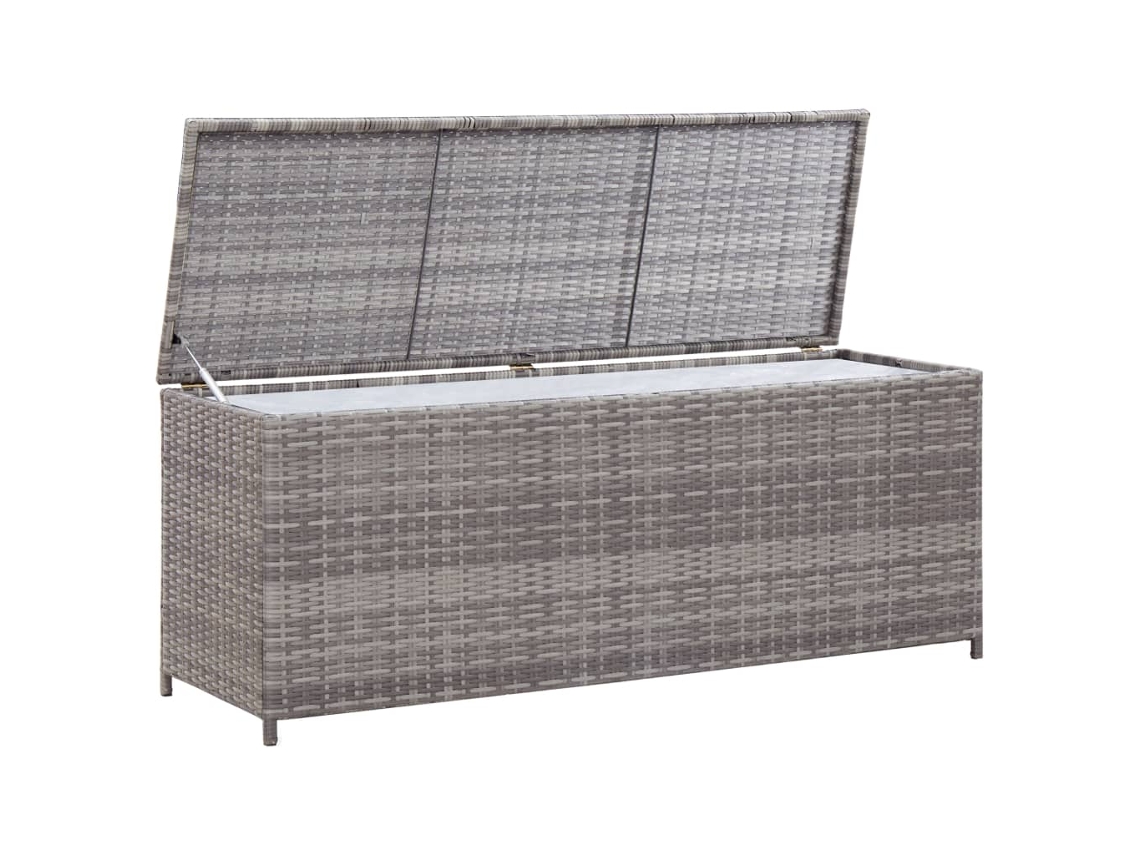 Baú de Armazenamento VIDAXL Cinzento Rattan e Vime (150x50x60 cm)
