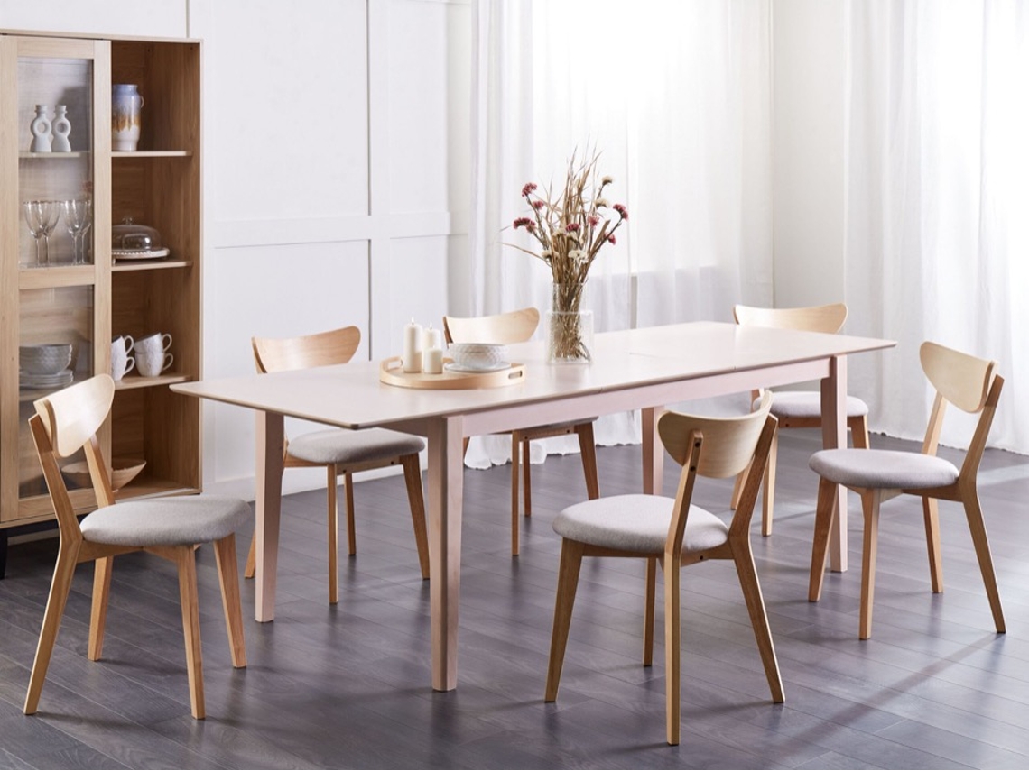 Mesa extensível BELIANI Crosby de MDF Castanho claro 90x240x75