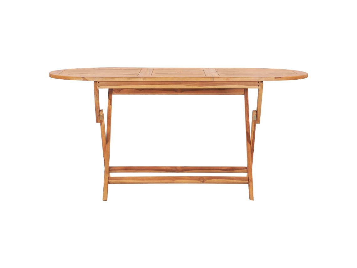 Mesa De Jardim Dobrável 160x80x75 Cm Madeira De Teca Maciça