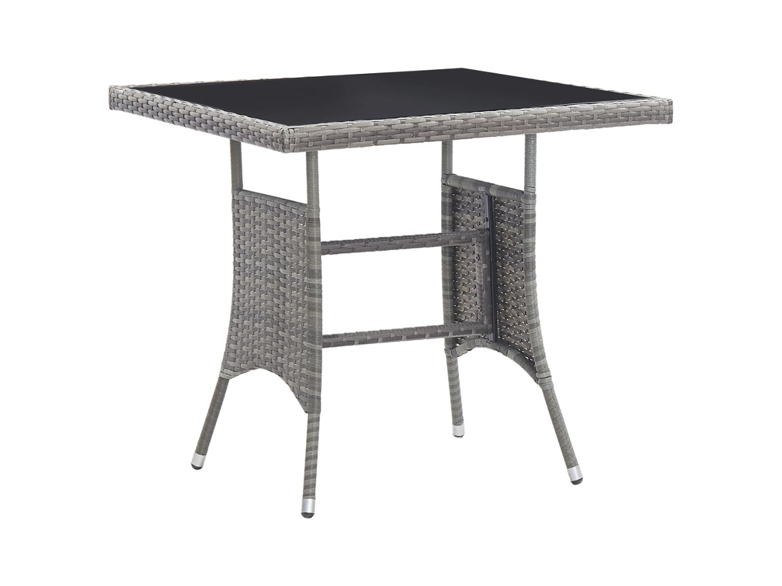 Mesa De Jardim Mesa Para Exterior 80x80x74 Cm Vime Pe Cinzento Lovely Home
