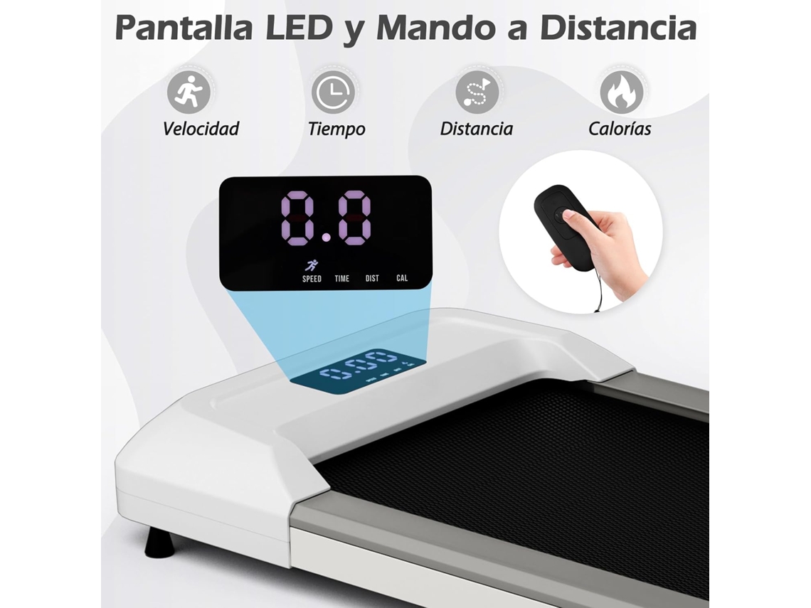 Passadeira COSTWAY de Caminhada com Controlo Remoto/Tela (Até: 120 kg - 1-6 Km/h - Cinzento)