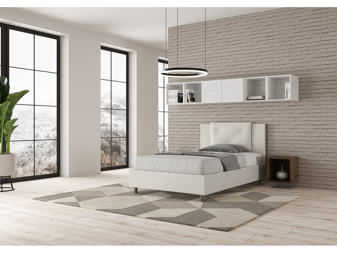 Cama de Corpo e Meio Sem Estrado Estofada AppiaITYHOME (120 x 200 cm - Painéis de Melamina e Couro Sintético)