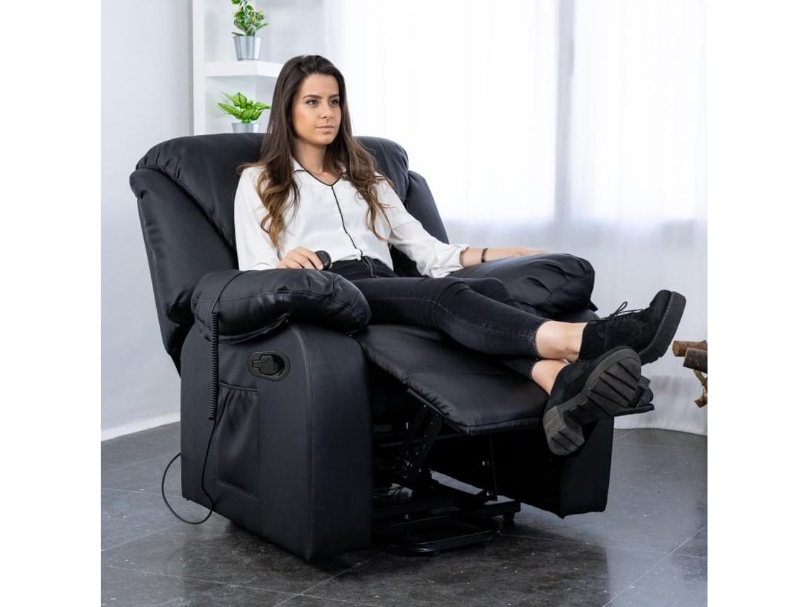 Poltrona de Massagem ECODE ECO-8590 (Preto - Couro Sintético - 90x93x103 cm)