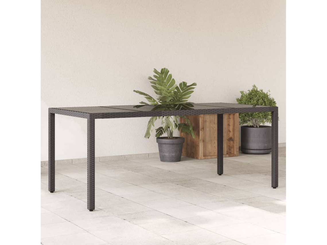 Mesa de jardim VIDAXL Preto rattan poli (190x90x75 cm)