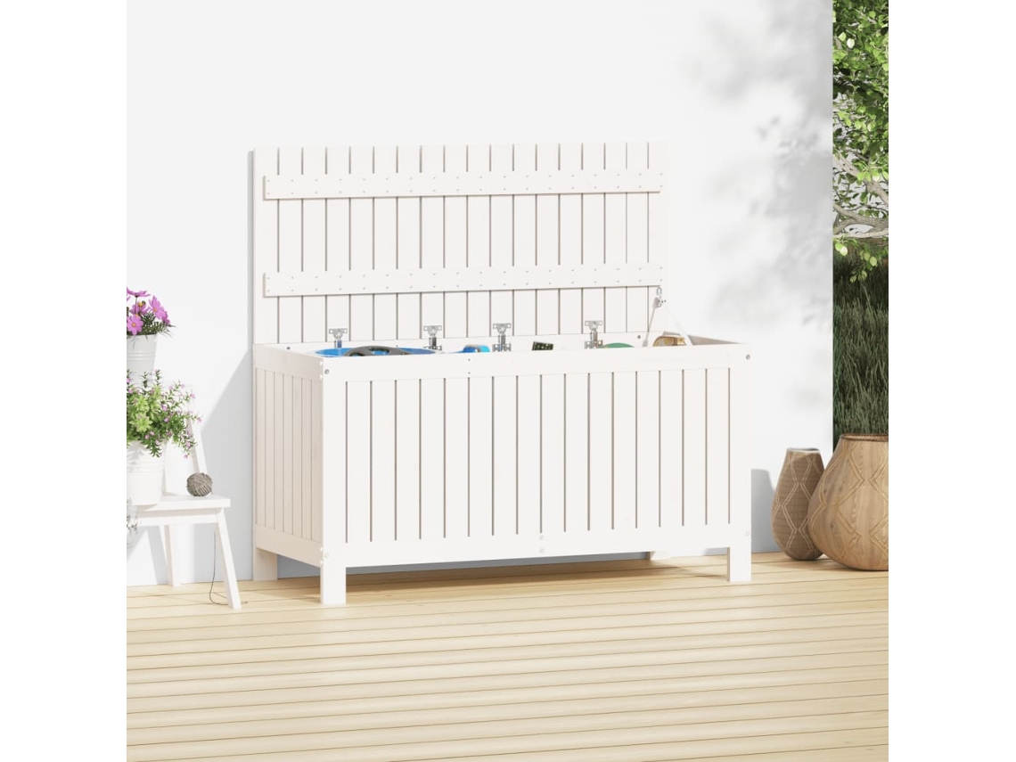Caixa de Armazenamento VIDAXL Branco Madeira (115x49x60 cm)