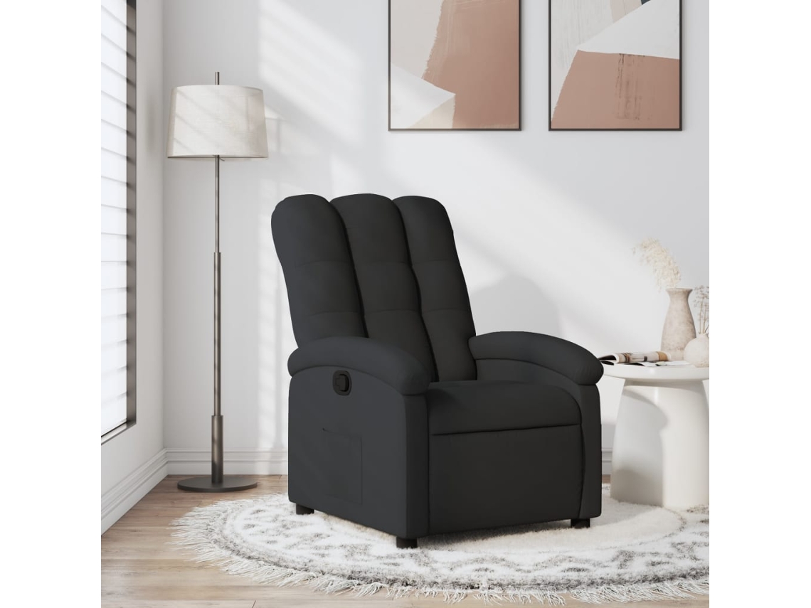 Poltrona reclinável tecido VIDAXL preto