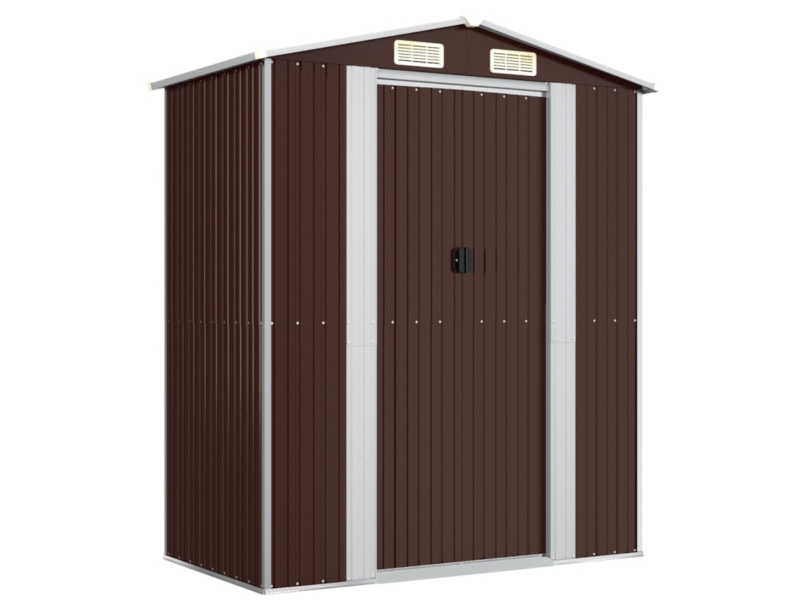 Abrigo MAISON EXCLUSIVE 192x108x223 cm Aço Galvanizado Castanho-Escuro