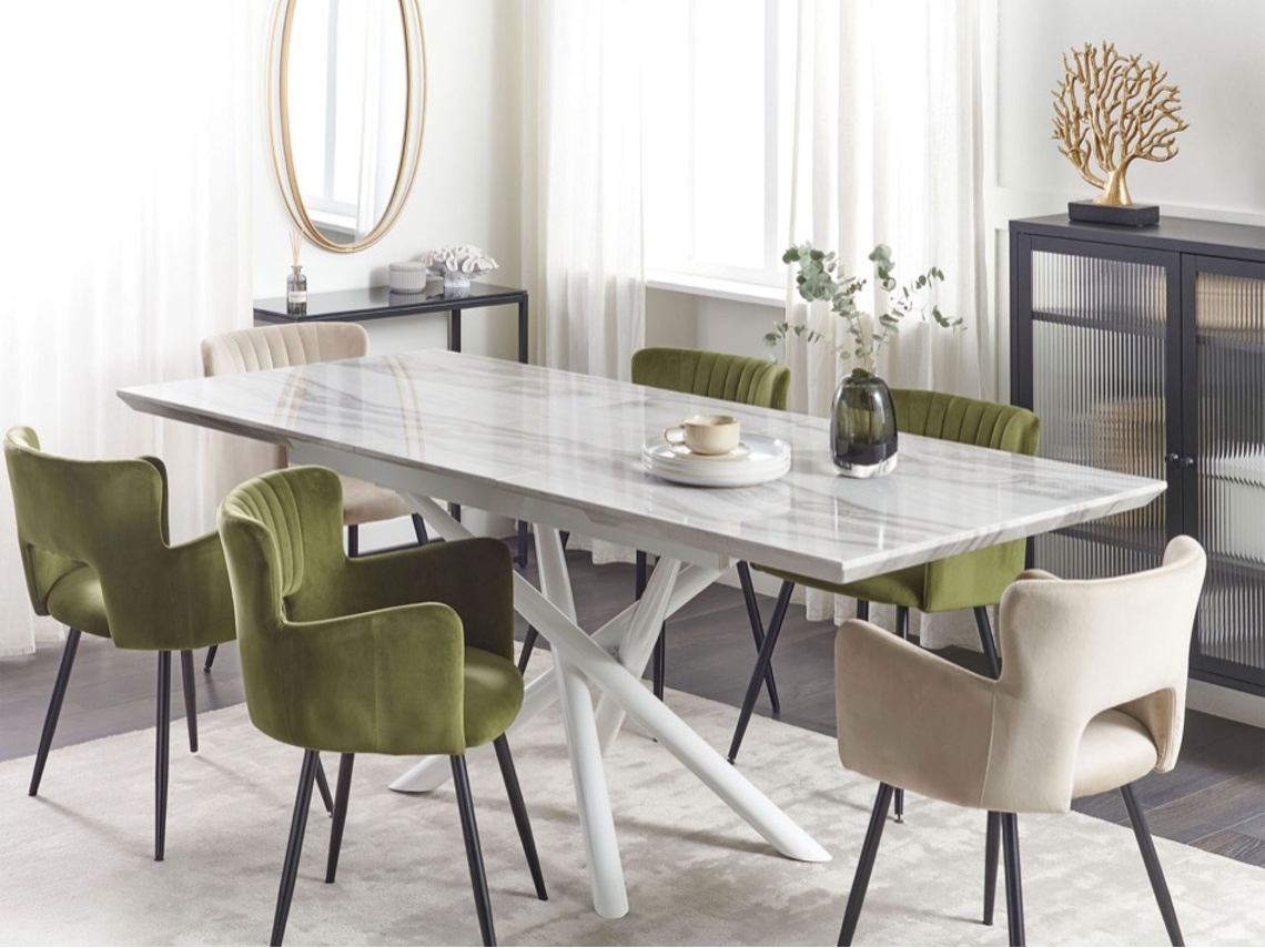 Mesa de jantar BELIANI Moira de MDF Branco 90x200x75