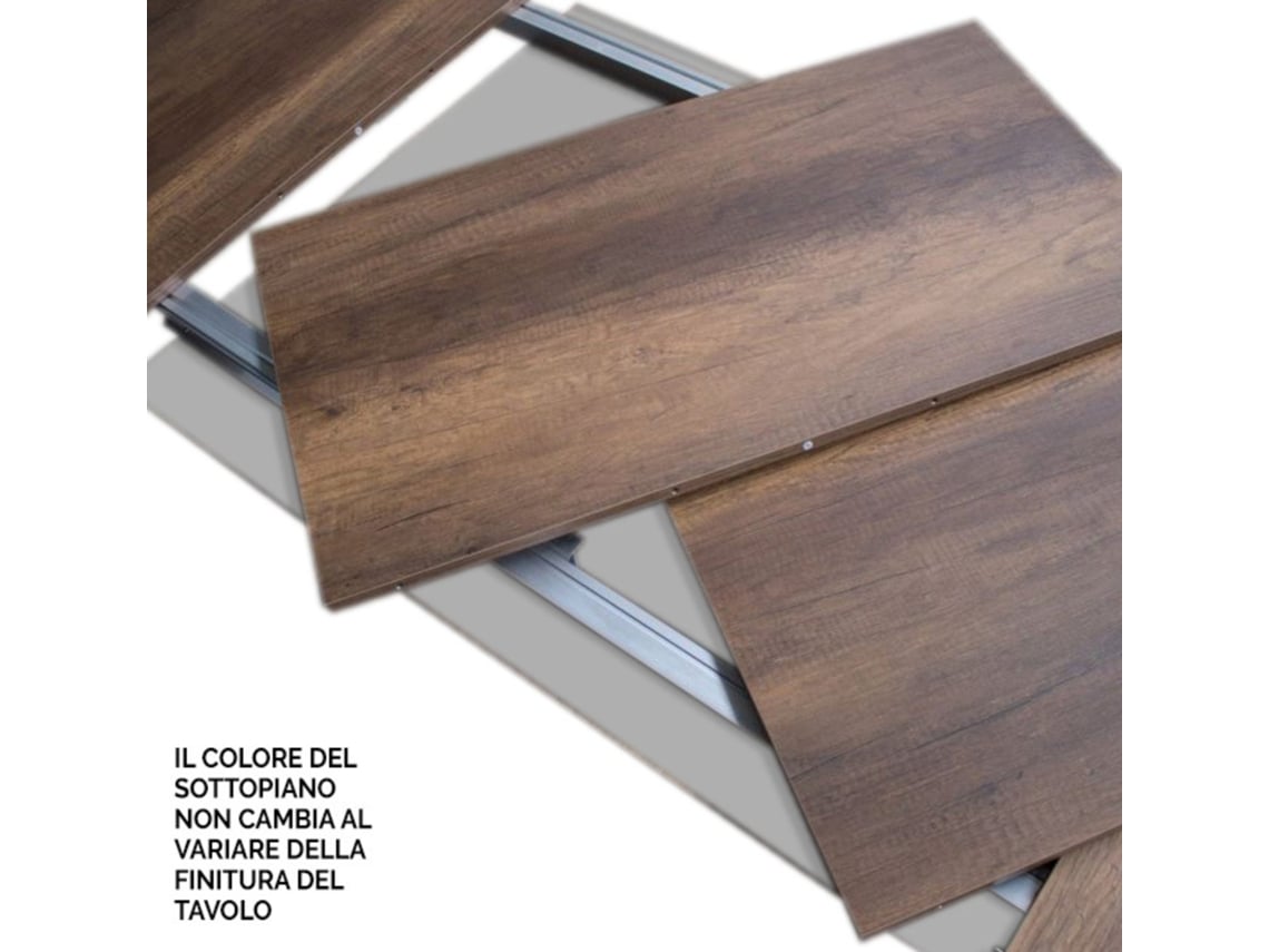 Mesa de Jantar Extensível 90X160/264 Cm Flame Premium Nogueira Quadro Antracite ITAMOBY