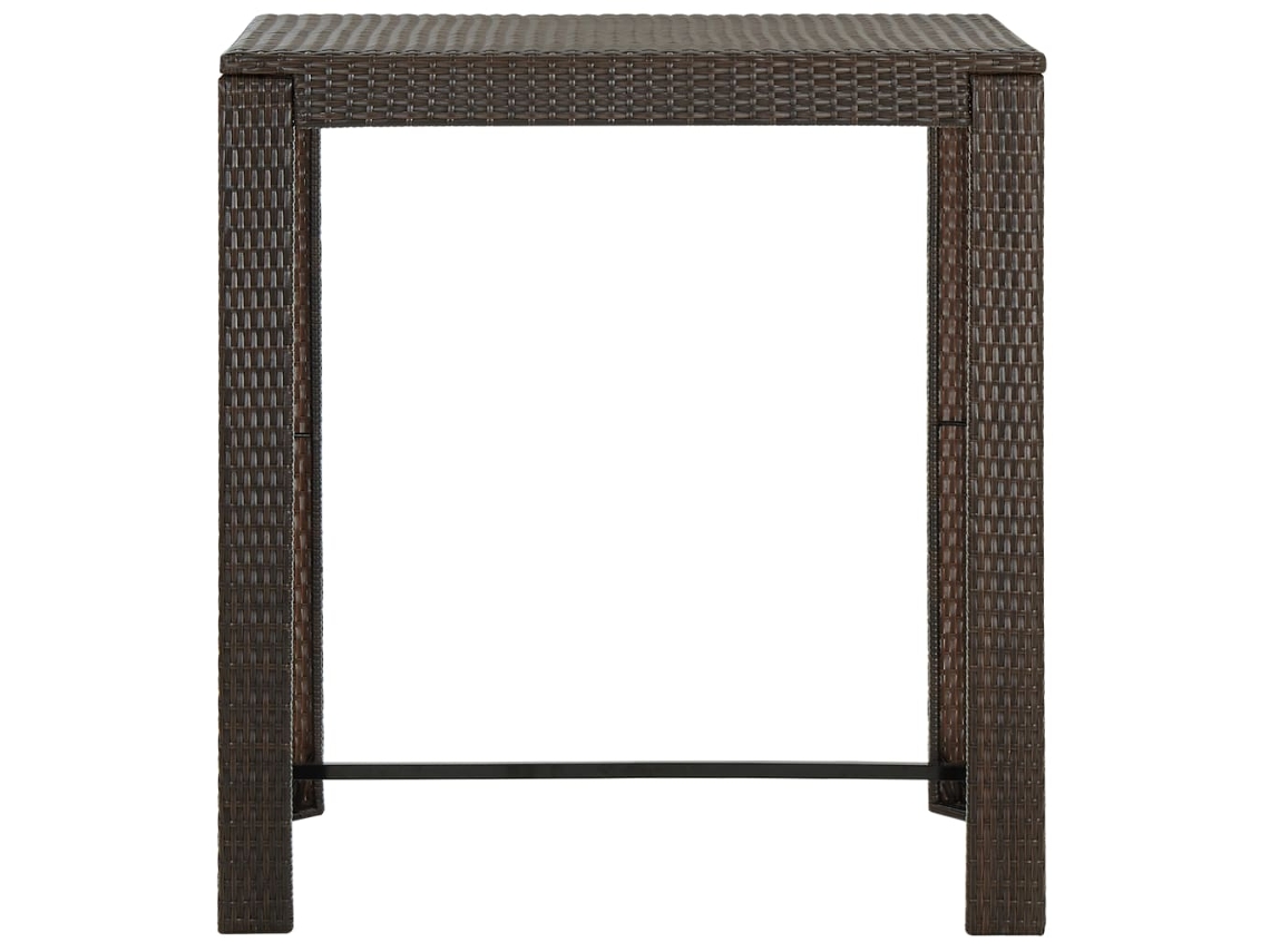 Mesa De Bar Para Jardim 100x60,5x110,5 Cm Vime Pe Castanho