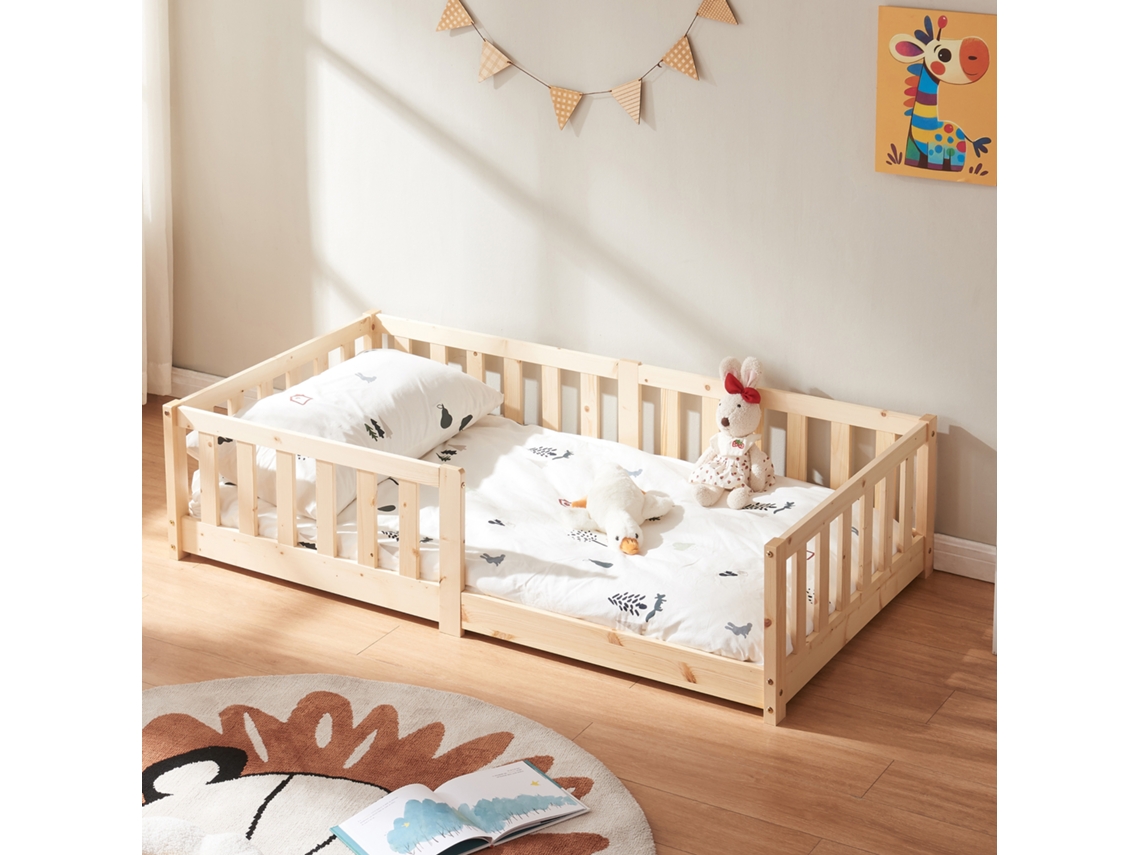 Cama Para Crianças Tanna Montessori 80x160cm Pinho Natural En.casa