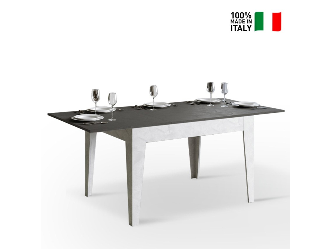 Mesa de jantar extensível 90x120-180cm cinza branco Cico Mix BA