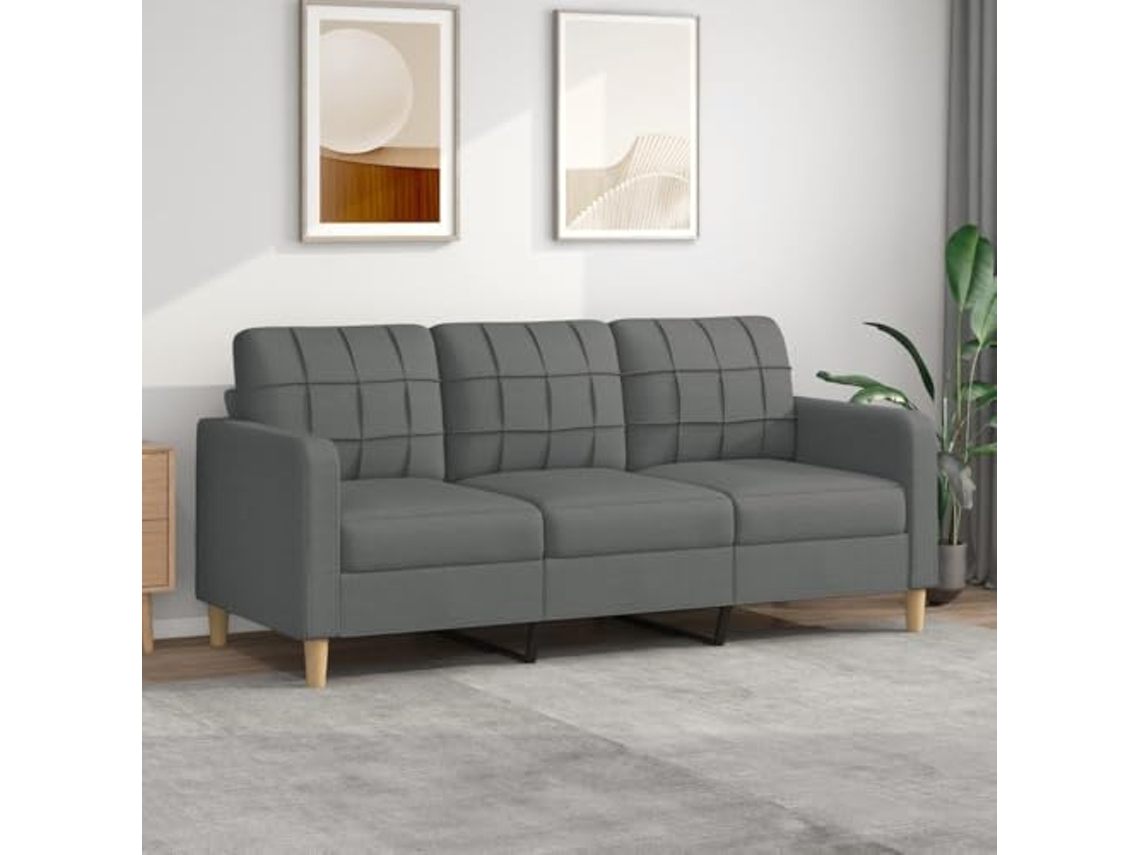 Sofá de 3 lugares VIDAXL Cinzeto Tecido (180 cm)