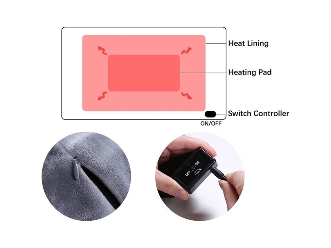 Cobertor De Xale Aquecido Elétrico Xale Aquecido Por Usb Portátil Cobertor De Aquecimento De Flanela Macia C Para Casa 479 Wwfw