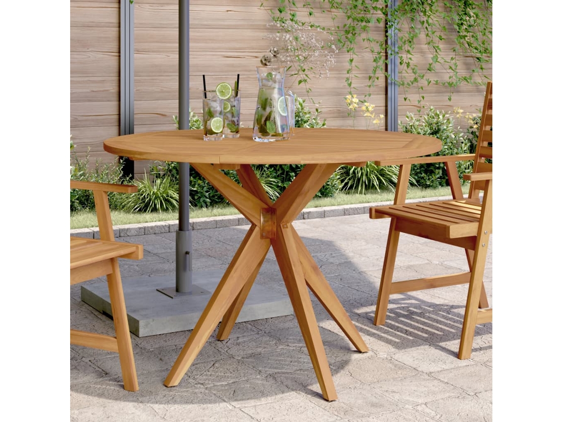 Mesa de jardim VIDAXL Marrom Madeira (Ø 110x75 cm)