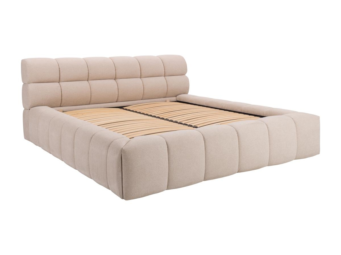 Cama com cofre FORVIK PASCAL MORABITO Bege 160x200 cm - Sem colchão - Com sommier