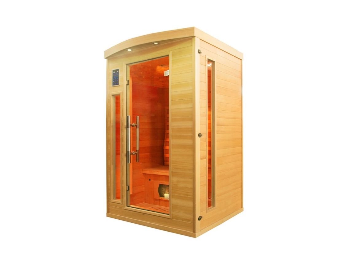 Casa de madeira finlandesa sauna 2 lugares de quartzo infravermelho Apollon 2