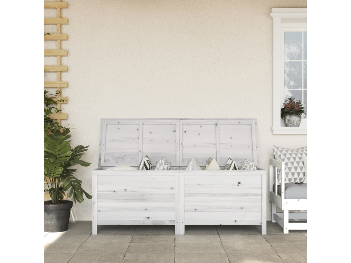 Caixa de Armazenamento VIDAXL Branco Madeira Processada (150x50x56.5 cm)