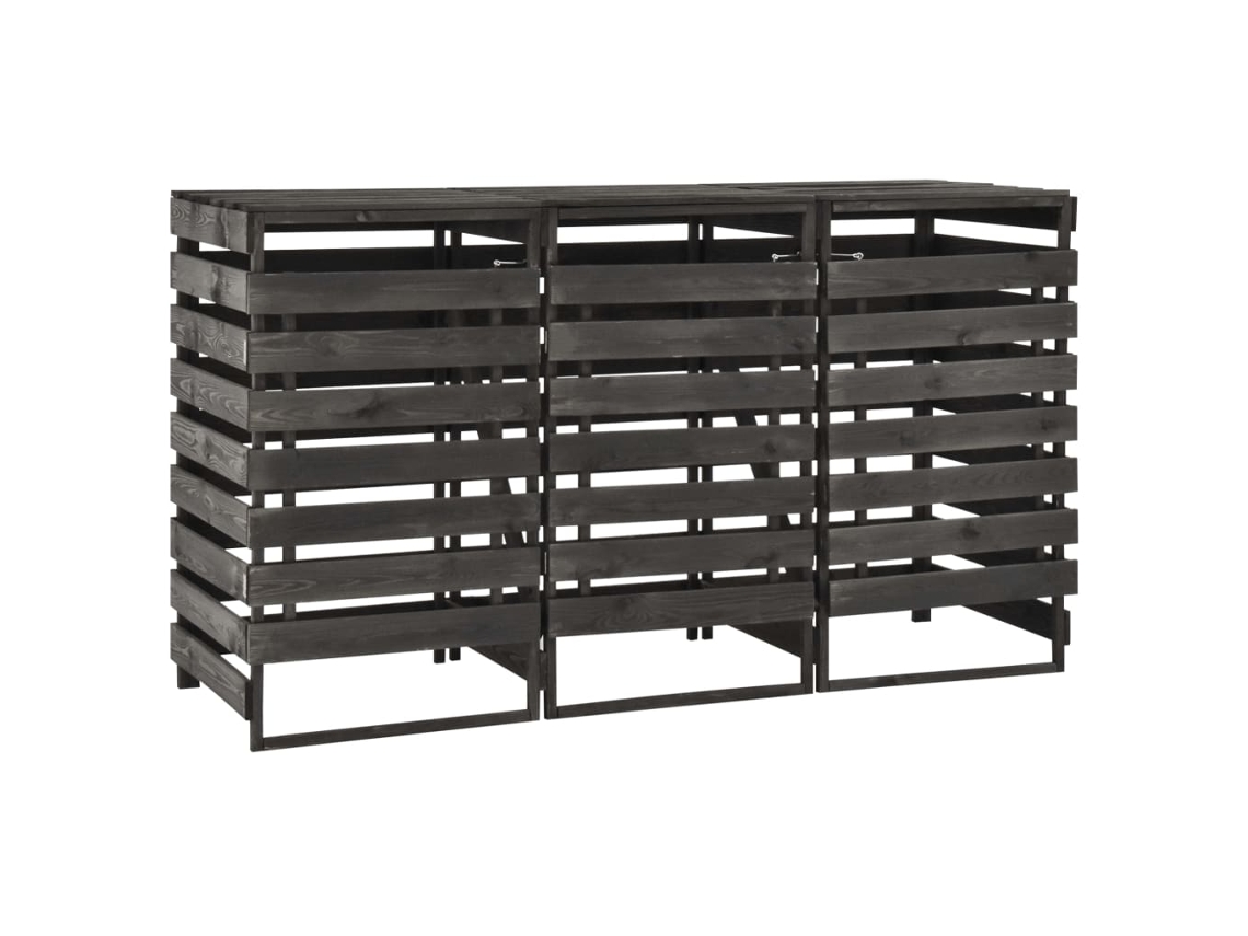 Abrigo para Caixotes do Lixo VIDAXL Para Cinzento Pine Wood (21x75x121 cm)