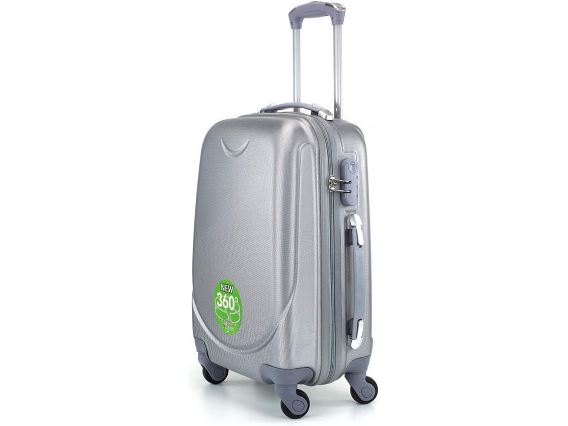 Conjunto De 3 Malas Bagagem De Mão Cabine De Viagem Grande Média Pequena 4 Rodas Giratórias 360º Cinza DED