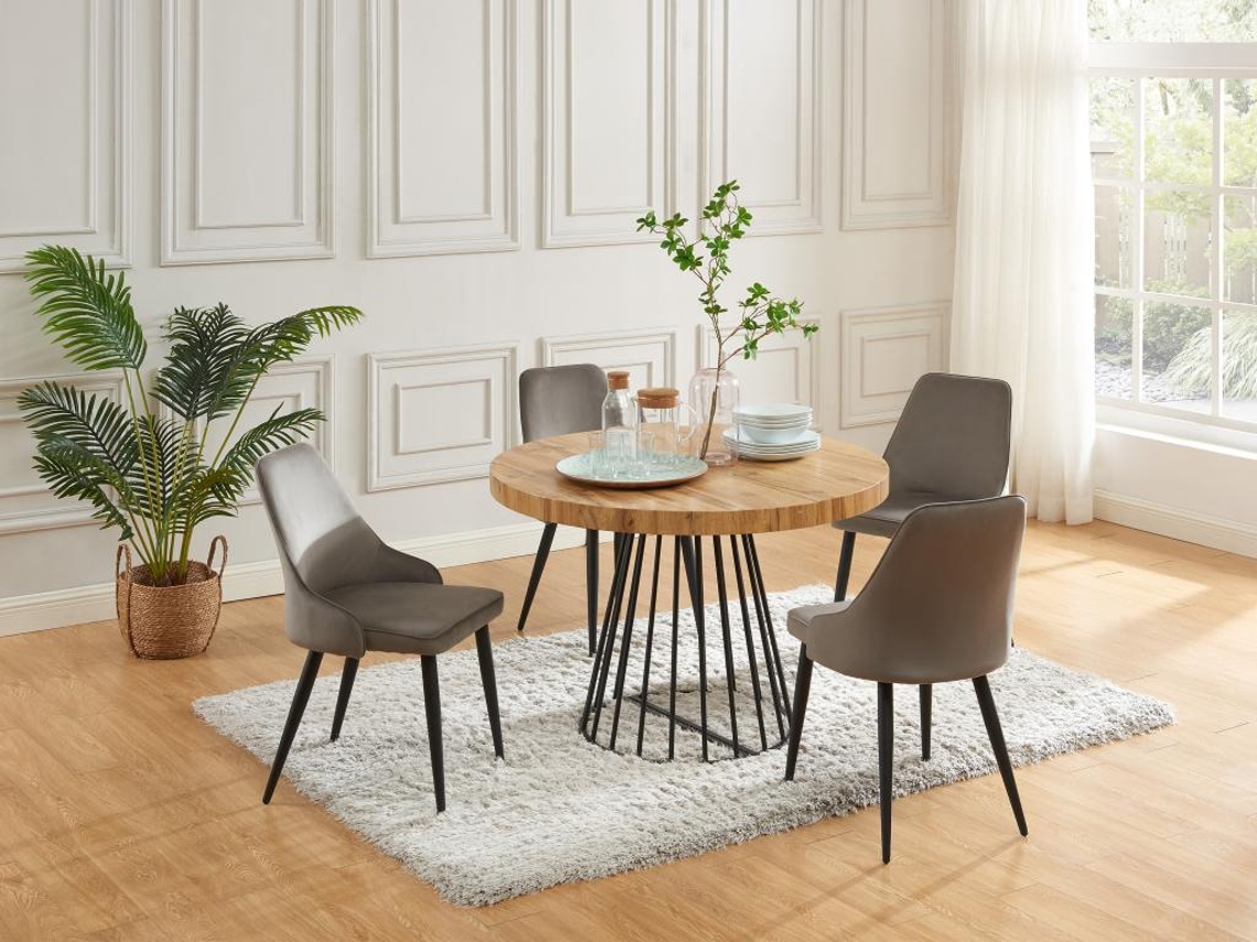 Mesa de Refeição Extensível VENTE-UNIQUE (260 x 110 x 76 - Derivados de Madeira - Preto)
