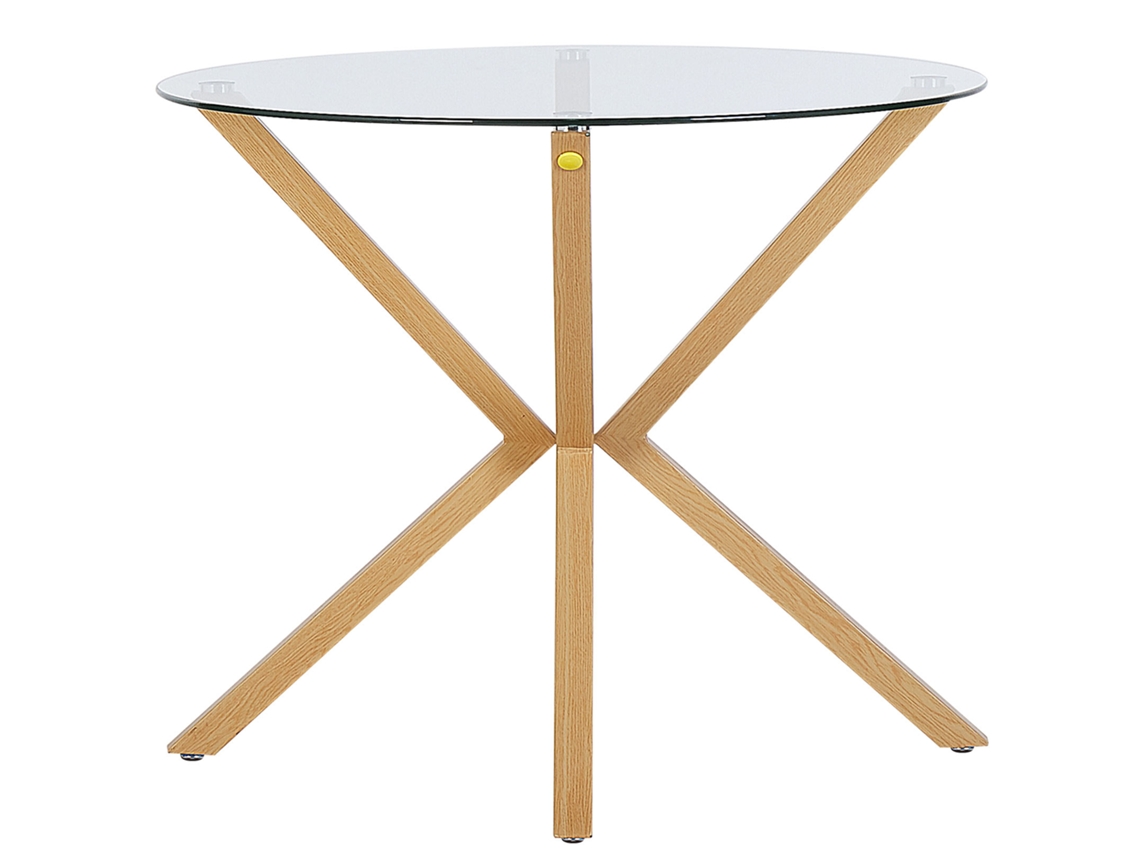 Mesa de jantar BELIANI Altura de Vidro de segurança (temperado) Transparente 90x90x75