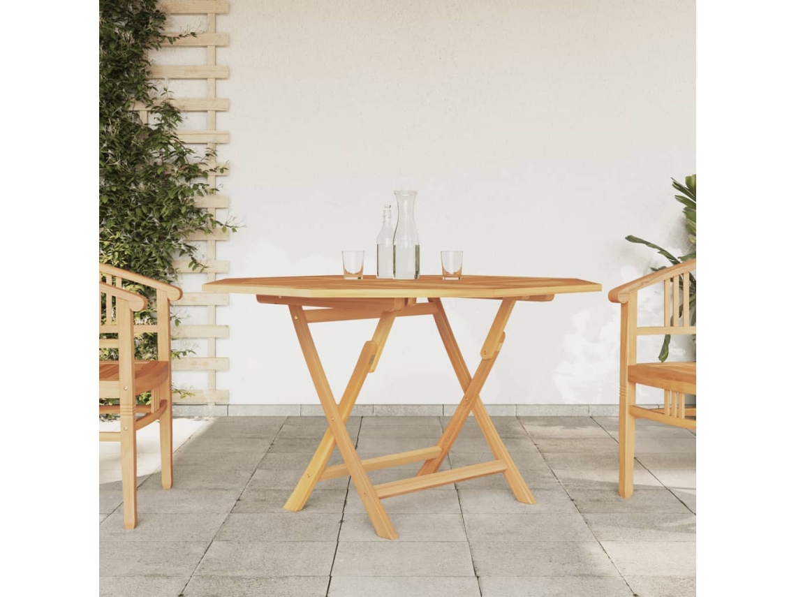 Mesa de jardim dobrável VIDAXL madeira de teca maciça (110x110x75 cm)
