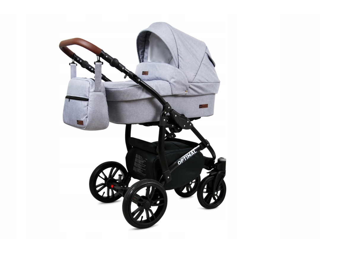 Carrinho De Bebé Multifuncional Babylux Optimal 4 Em 1 -silver Flex Black Frame - Ajustável E Dobrável Construção Leve Em Alumínio - Acessórios