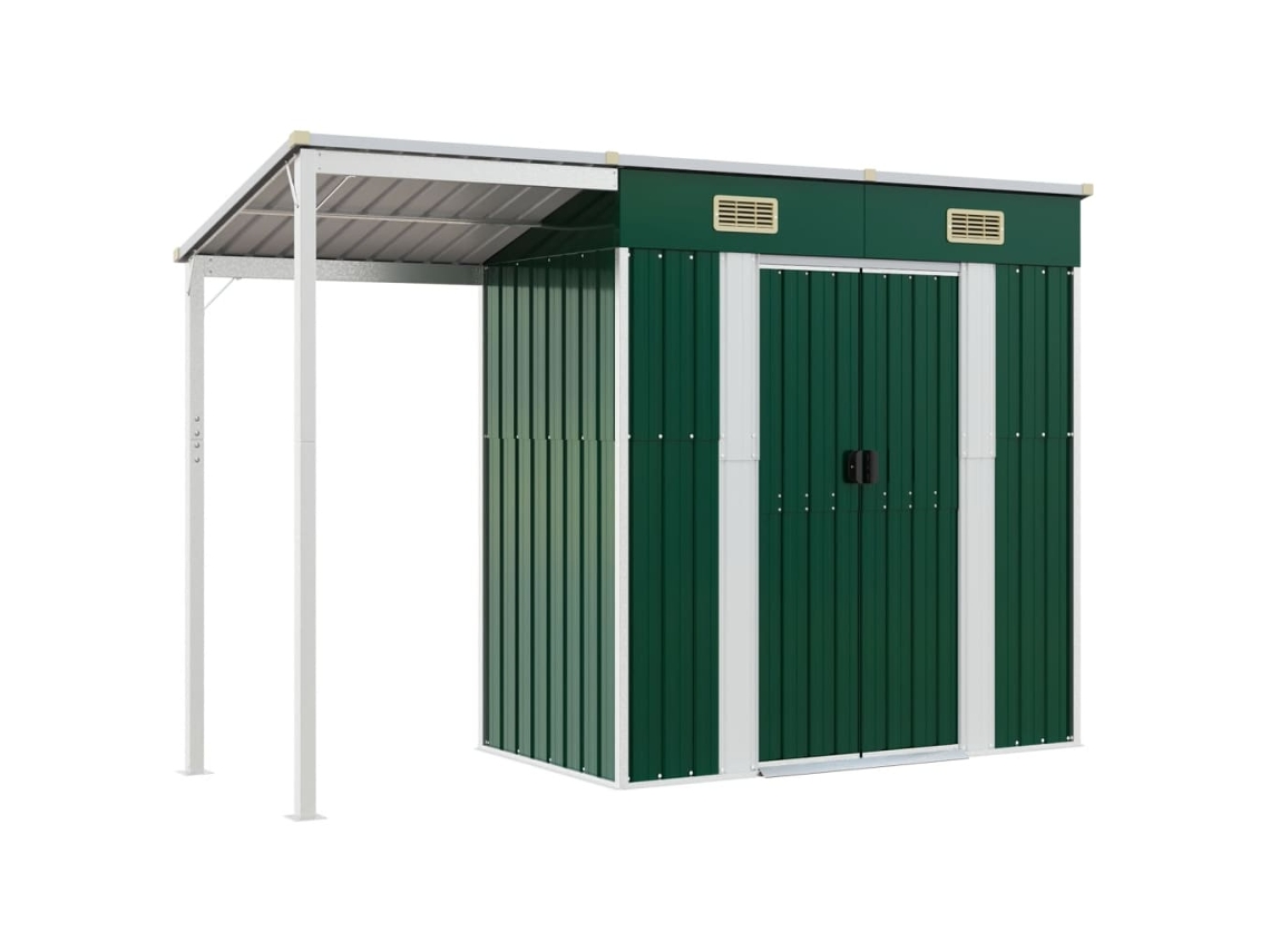 Abrigo MAISON EXCLUSIVE com Alpendre 277x110,5x181 cm Aço Verde