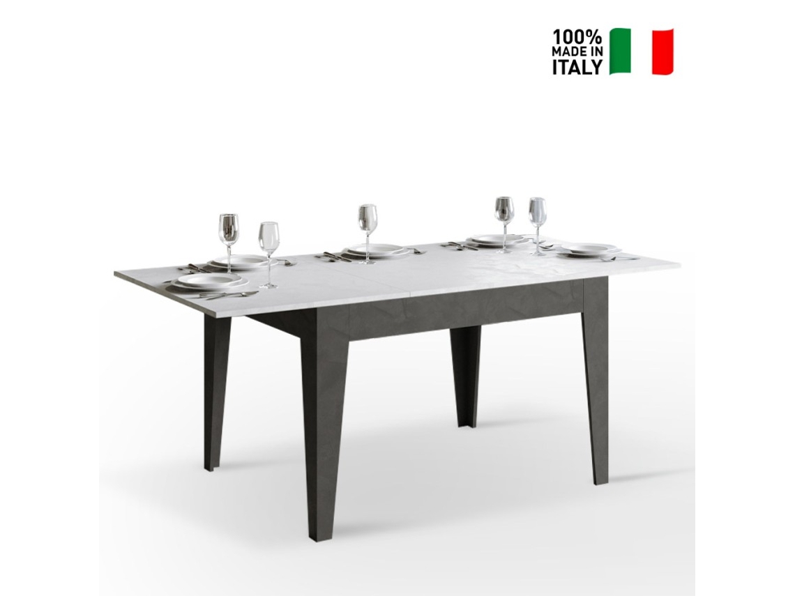 Mesa de jantar extensível 90x120-180cm branco cinza Cico Mix AB