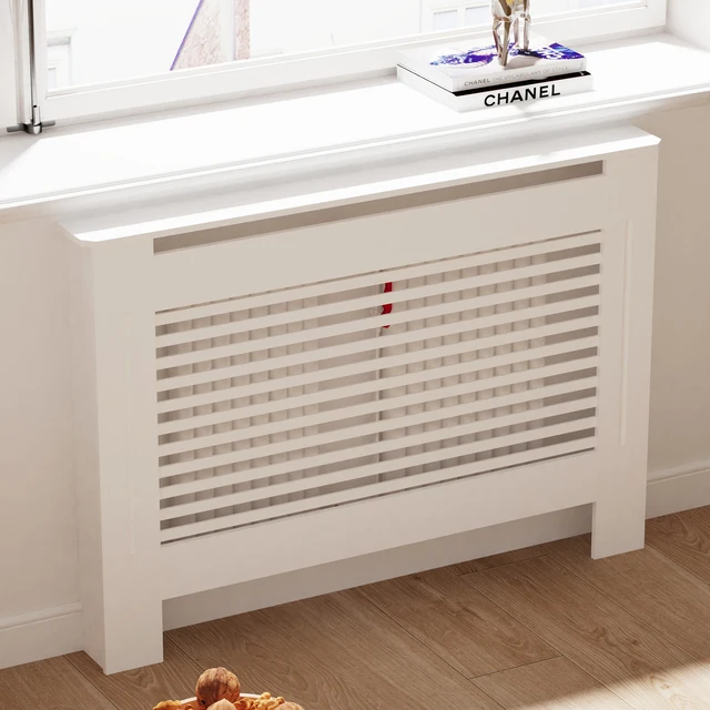 Capa De Radiador, Tamanho Grande, Material Mdf,branco Horizontal M Oem