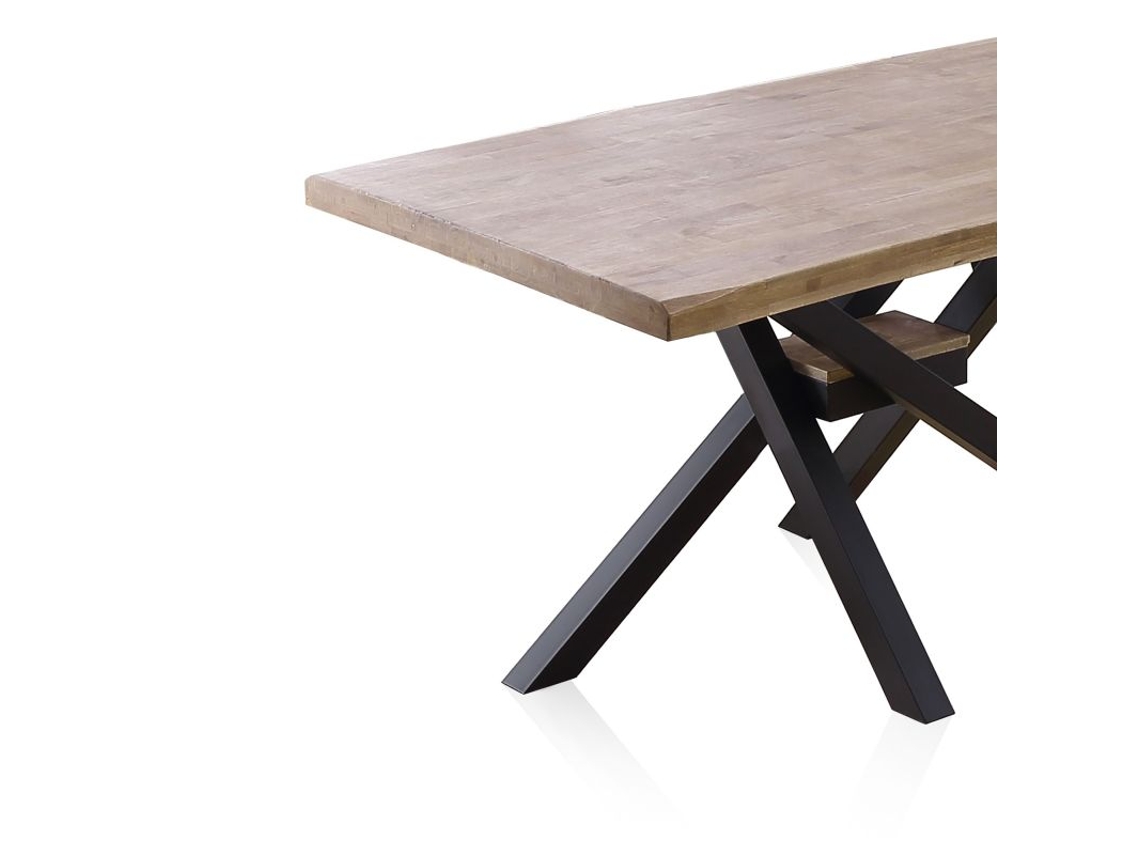 Mesa de Refeição DUEHOME (90 cm x 76 cm - Madeira - Preto)