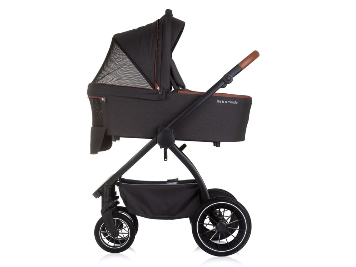 Carrinho de bebê trio PRESTIGE até 22 kg com alcofa rígida da Chipolino Blackberry