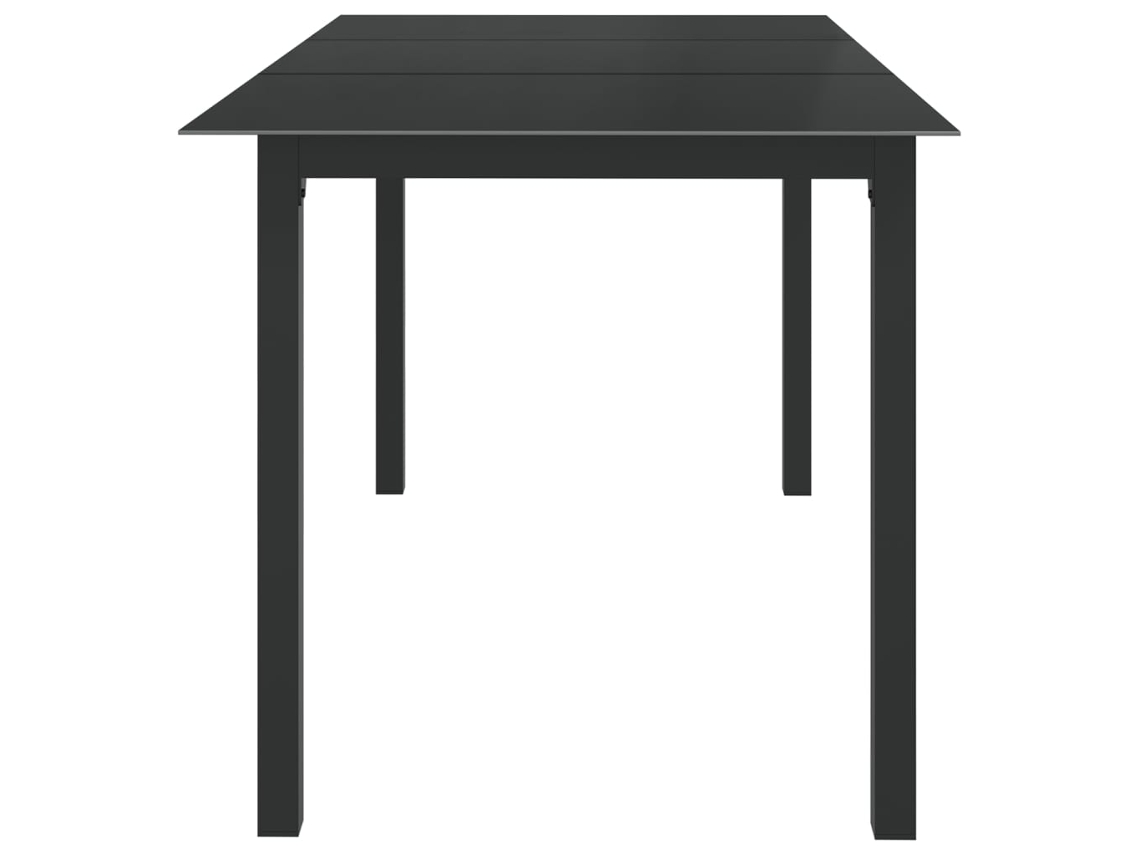 Mesa de Jardim LOVELY HOME Jantar em Alumínio e Vidro Preto (150 x 90 x 74 cm)