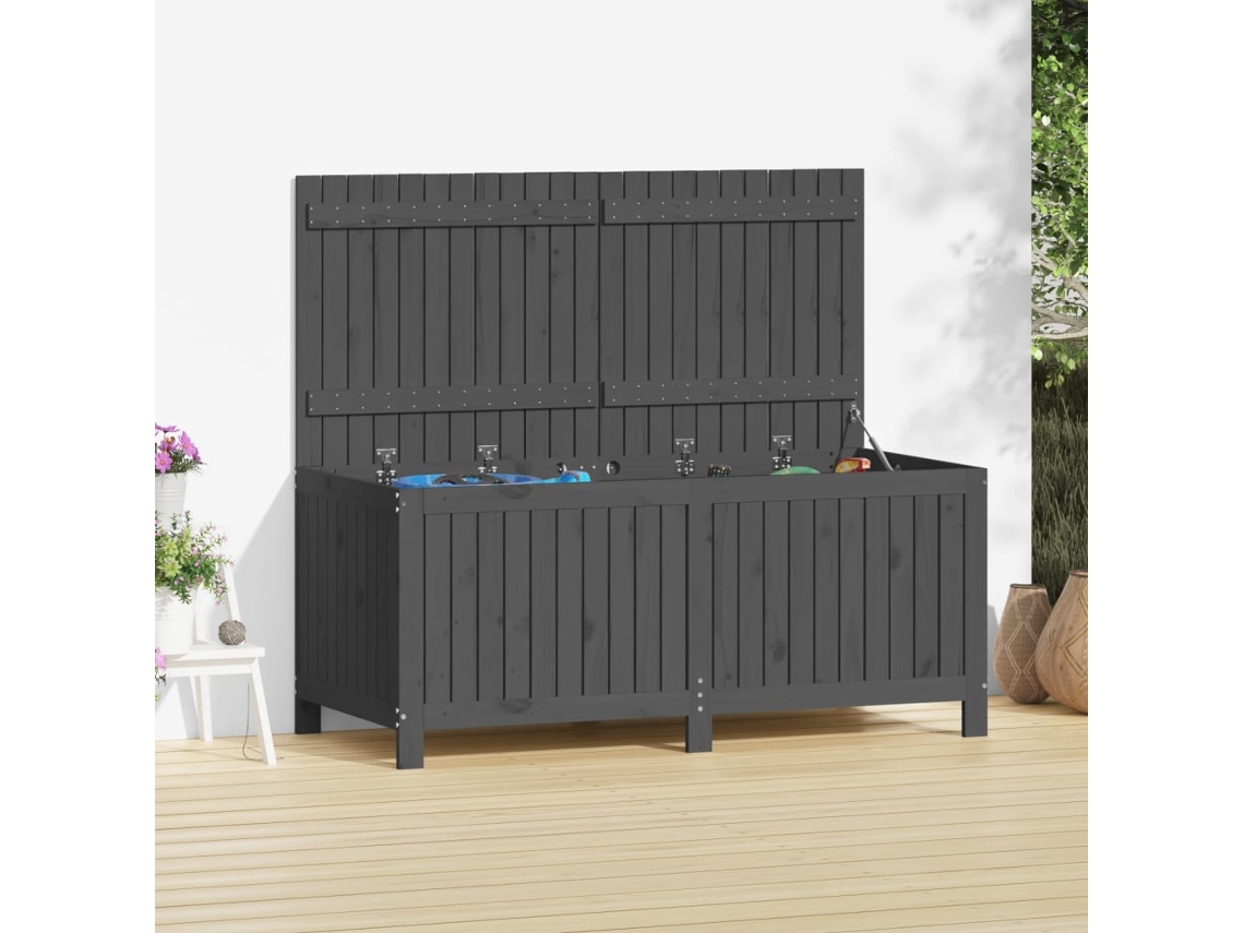 Caixa de Armazenamento VIDAXL Cinzento Madeira (147x68x64 cm)