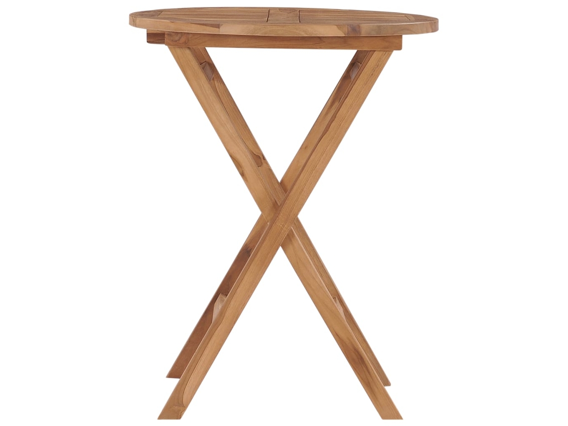 Mesa De Jardim Dobrável 60x75 Cm Madeira Teca Maciça Resistente