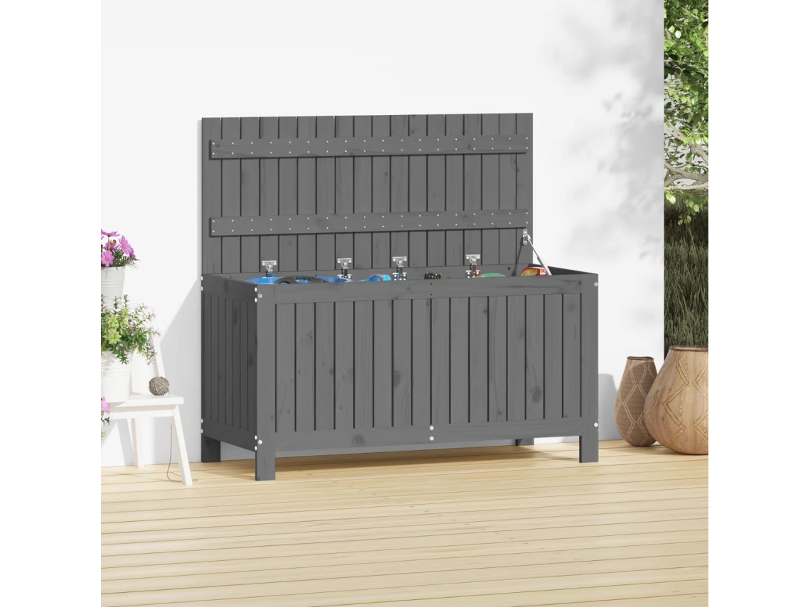 Caixa de Armazenamento VIDAXL Cinzento Madeira (115x49x60 cm)