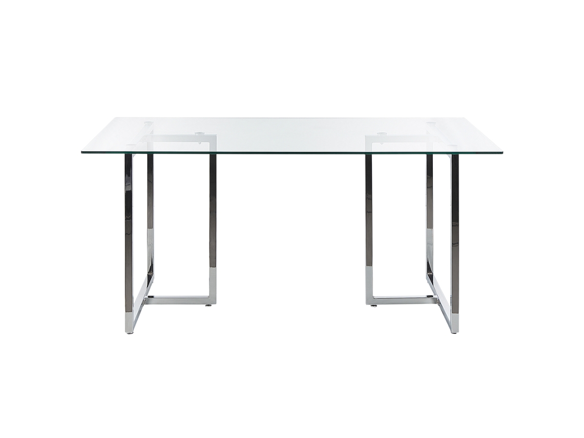 Mesa de jantar BELIANI Envia de Vidro de segurança (temperado) Prateado 90x160x75