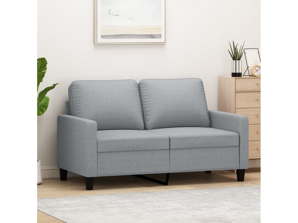 Sofá de 2 lugares em tecido VIDAXL cinzento-claro (120 cm)