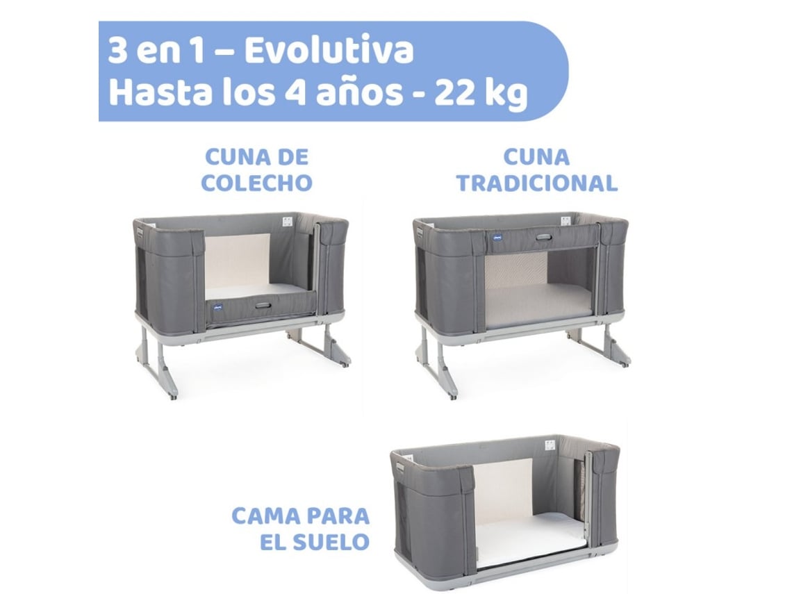 Berço de Coleito Next2Me Forever Moongrey CHICCO