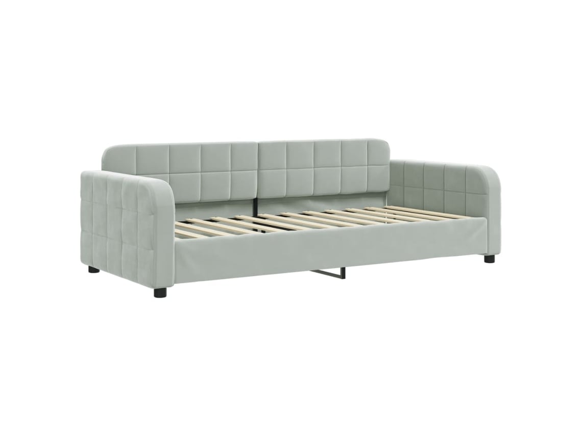 Sofá-Cama 90X200 Cm Veludo Cinzento-Claro