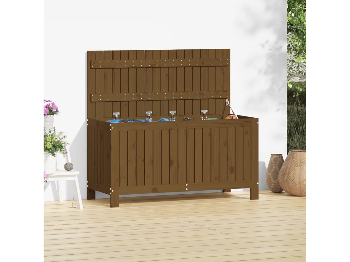 Caixa de Armazenamento VIDAXL Marrom Madeira de Pinho (115x49x60 cm)
