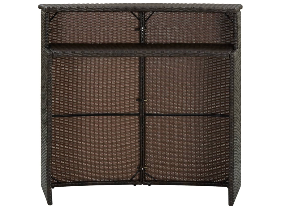 Mesa De Bar Jardim 120x55x110 Cm Vime Pe Castanho