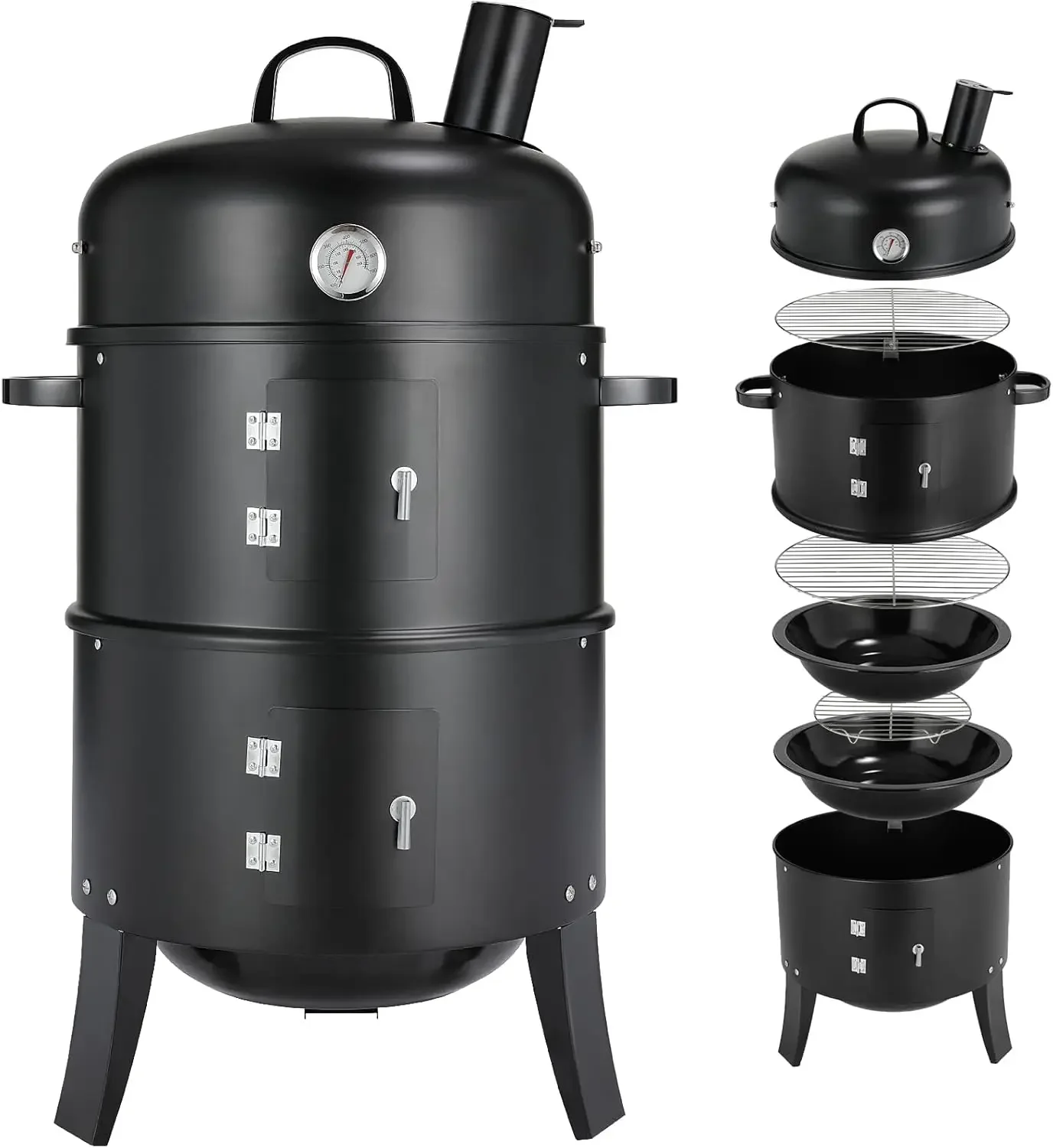 Forno Defumador, Grill Defumador 3 Em 1, 80cm De Altura,com Chaminé Oem