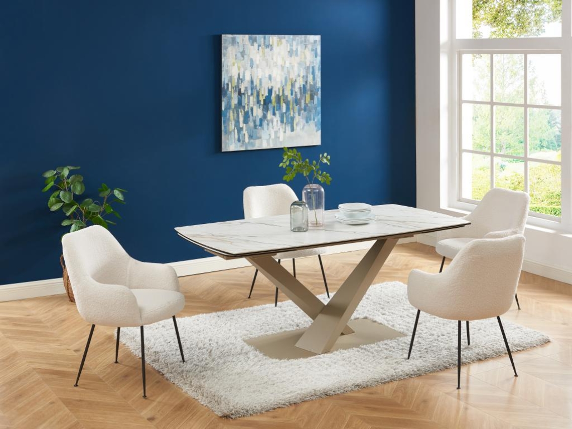 Mesa de Refeição Extensível VENTE-UNIQUE (260 x 90 x 76 - Cristal - Bege)