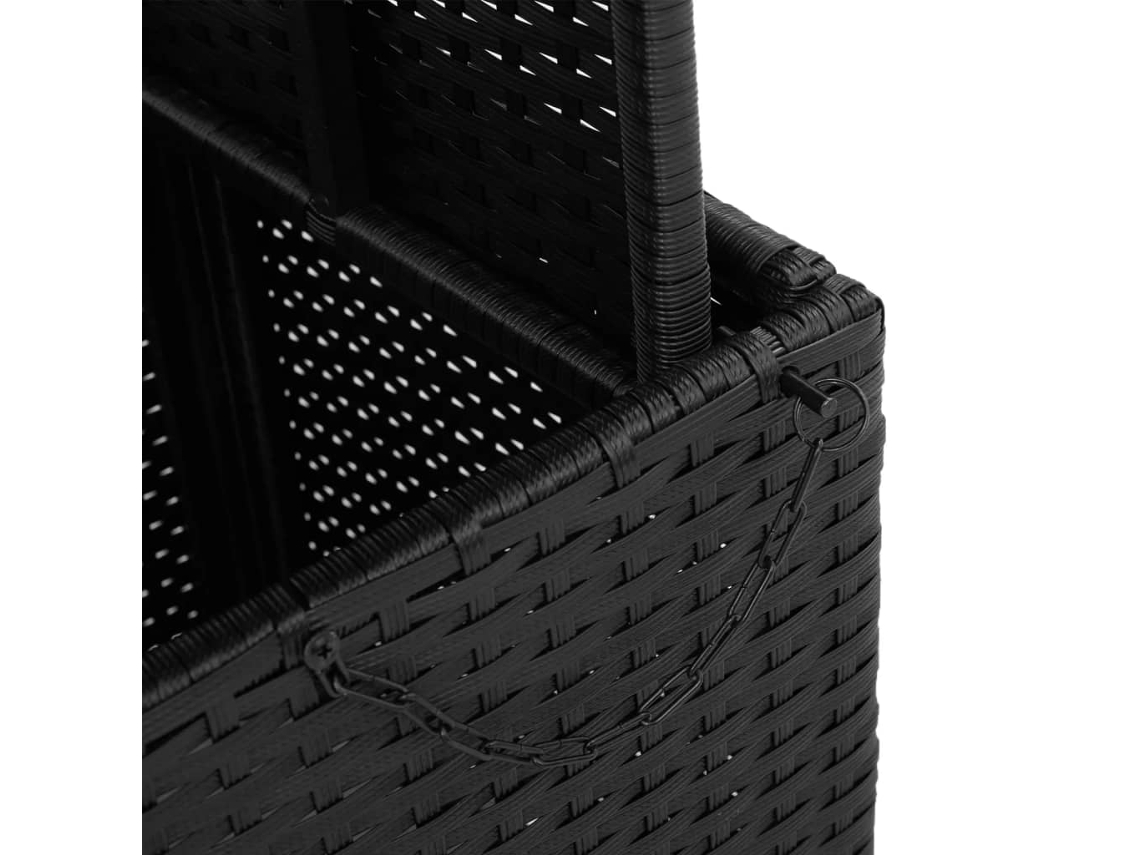Mesa de Jardim 80X80X71 Cm Vime Pe e Madeira de Acácia Preto PANGSHIYUAN