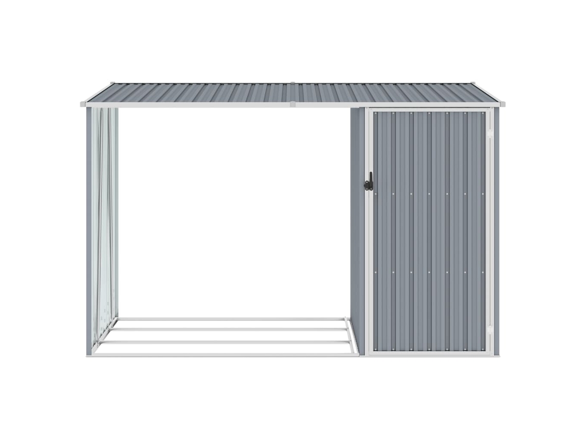 Abrigo para Lenha MAISON EXCLUSIVE 245x98x159 cm Aço Galvanizado Cinzento